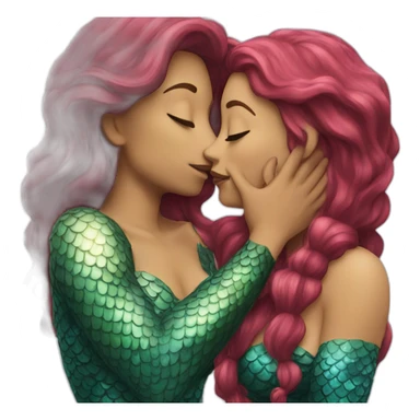 Mermaid kissing sticker