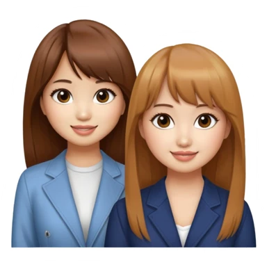 Brenda Song and Debby Ryan (straight bangs) smiling sticker