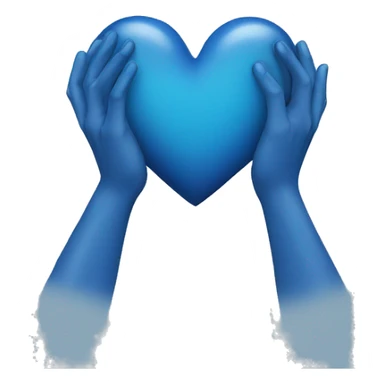 blue heart hands sticker