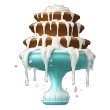 Fountain spurting whipcream sticker