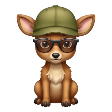 Sweet Baby deer with a cap and sunglasses sticker