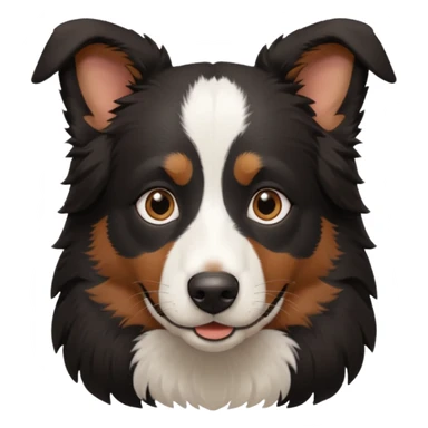 border collie predominantly black fur with brown on the eyebrows and neck, no white fur sticker