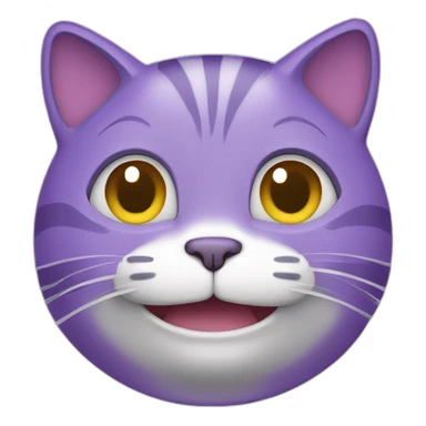 Purple cat with big smile sticker