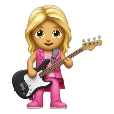 long-blond-bassguitar-player-pink-clothes-pink sticker