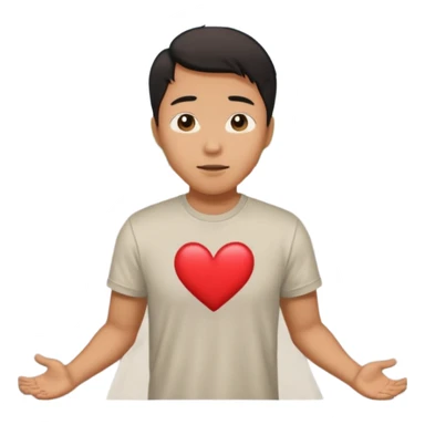 asian man falling on sidewalk with heart eyes sticker
