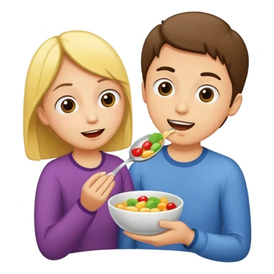 Spoon feeding another person sticker sticker