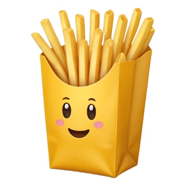 Porzione di patatine media confezione gialla sticker