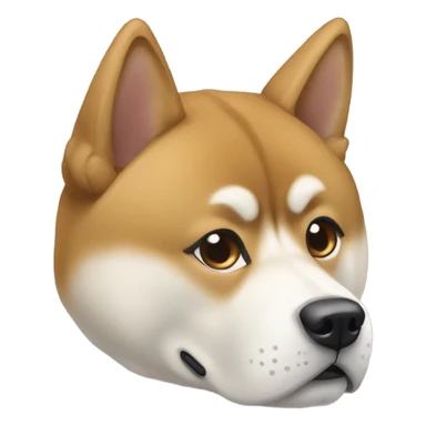 Akita Inu dig somking sticker