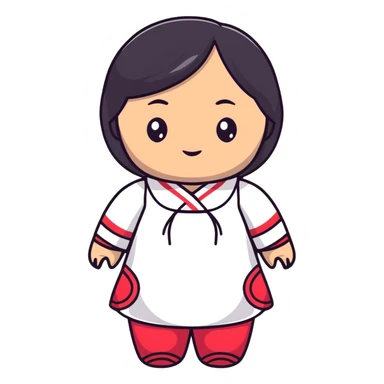 Asian woman doll sticker
