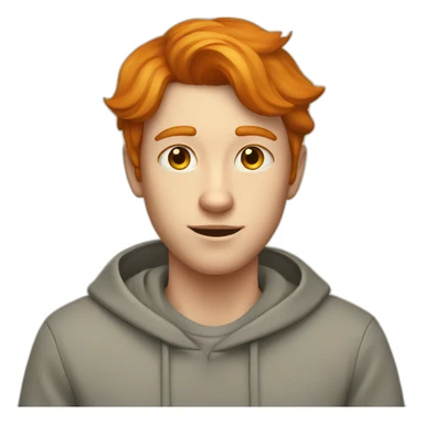 guy with ginger hair, fox ears,.two triangle markings on the cheeks, eyes yellow, short hair sticker