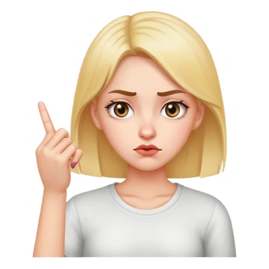 girl rolling her eyes with the middle finger  sticker