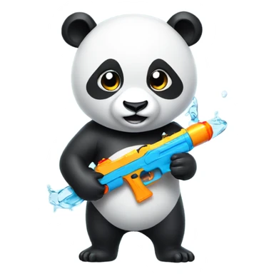 Panda with water gun sticker