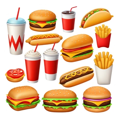mixed Fast food sticker