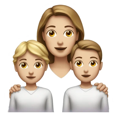 white woman with white
2 kids sticker