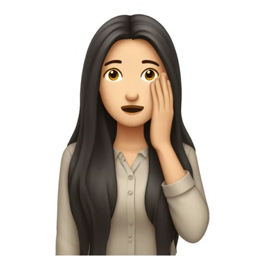 Long haired brunette doing facepalm sticker