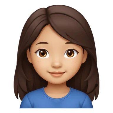 Create 4 cute emoji-style illustrations of a Filipina girl, chibi cartoon style, round face, warm brown skin, long dark hair.
Emoji 1: smiling sweetly with soft eyes.
Emoji 2: blushing shyly, hands near face, kilig expression.
Emoji 3: playful wink with a small heart.
Emoji 4: blowing a kiss. sticker