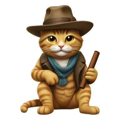 puss in boots with a cigar  sticker