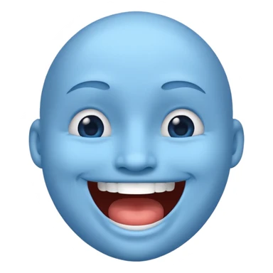 A blue face laughing out loud while covering it's mouth  sticker