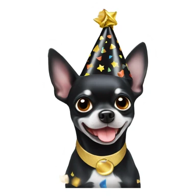 Black chihuahua party hat confetti  sticker