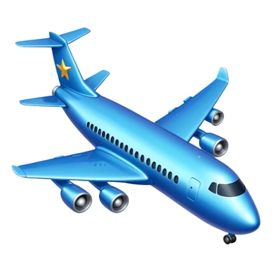 Glitter blue avião sticker