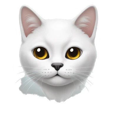 gato blanco con una mancha negra en la cara sticker
