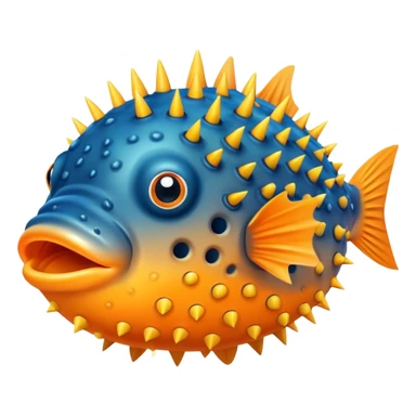 Pufferfish inflated with spikes sticker