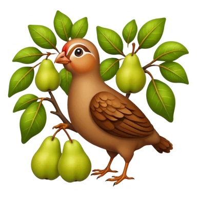 Partridge in a pear tree sticker