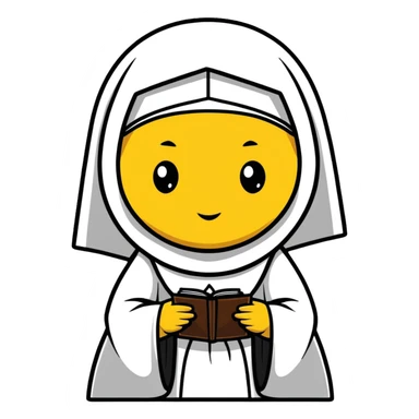 nun with yellow skin sticker