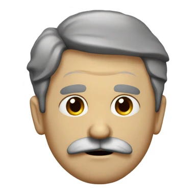 A middle aged man with a frown on his face, scrunched eyebrows, brown hair, and moustache. He looks just like the scientist J.J Thomson  sticker