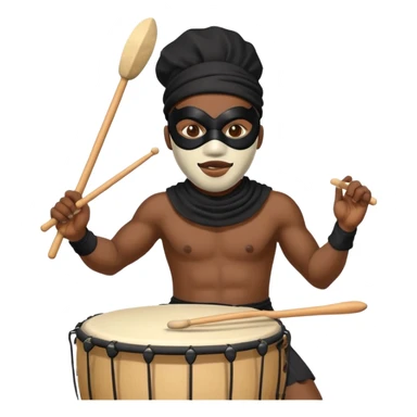 Masked Festival Drummer black man sticker