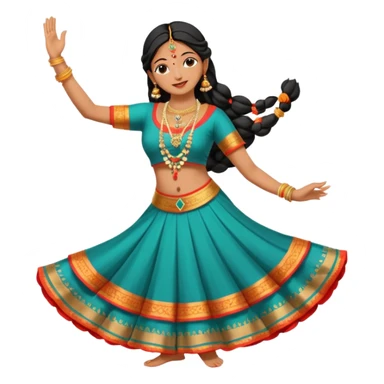 Indian woman in traditional clothes dances.  format portrait sticker