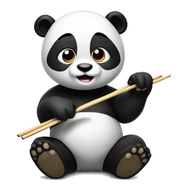 panda holding chop sticks  sticker
