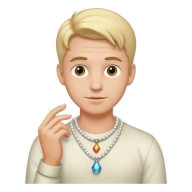 Gay man clutching his Perl necklace  sticker