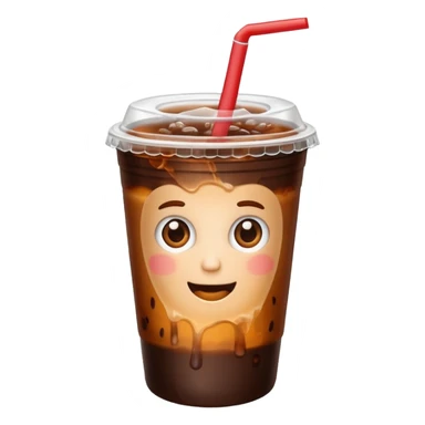 iced americano / with takeout cup / without face sticker