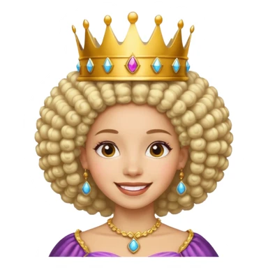 Afro white princess sticker