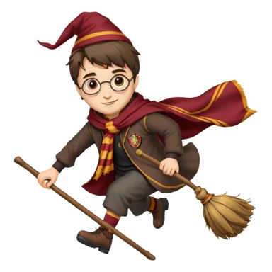 Harry potter riding a broomstick sticker