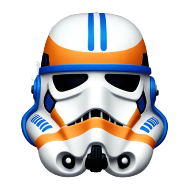Orange and blue striped stormtrooper helmet  sticker