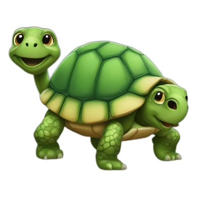 tortue sur un chien sticker
