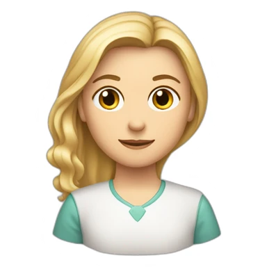 Familia caucasica, madre morena, padre rubio, hija rubia, hija rubia, hijo rubio sticker