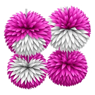 2 pink and white cheer poms sticker