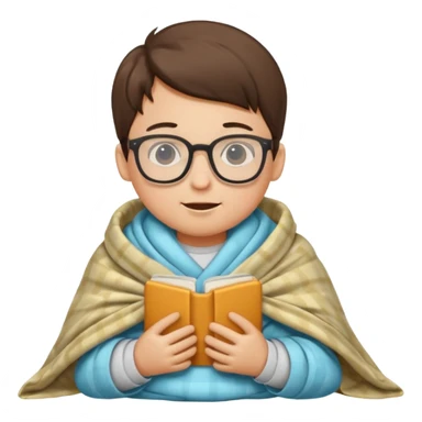 boy child with glasses with tucked blanket sticker