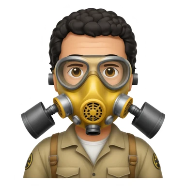 pablo escobar wearing a gas mask sticker