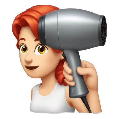 red hair dryer in hand sticker