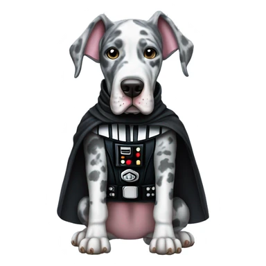 Blue Merle Great Dane dressed as darth Vader sticker