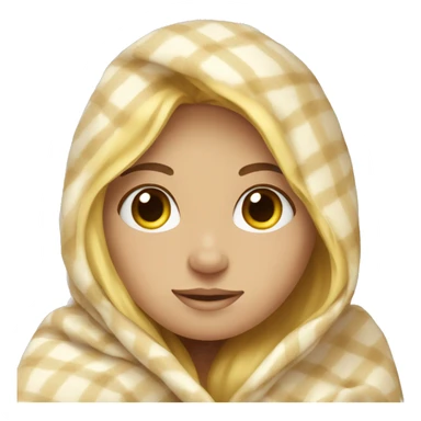 blonde girl cozy in a blanket  sticker