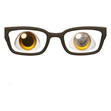 brown-haired person, brownish-green eyes with orange stripes and glasses person sticker