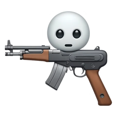 Fantasmas con un fusil moderno y haciendo haciendo en en forma de ✌️ con los dedos sticker