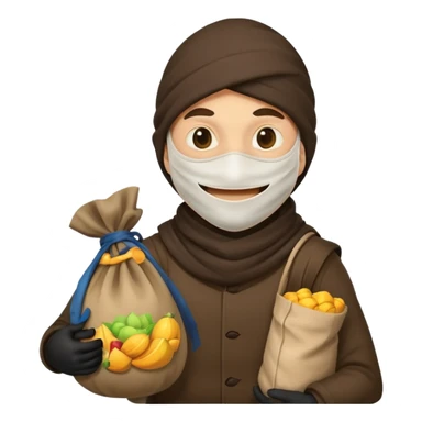 sneaky thief with sack of loot sticker