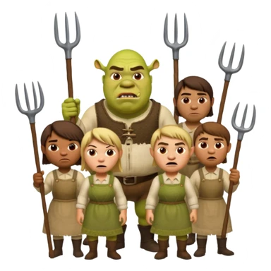 les villagois dans shrek avec des fourches sticker
