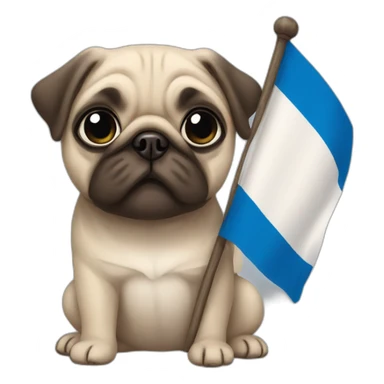 pug holding a flag of finland sticker